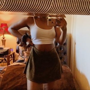 olive green forever 21 skirt